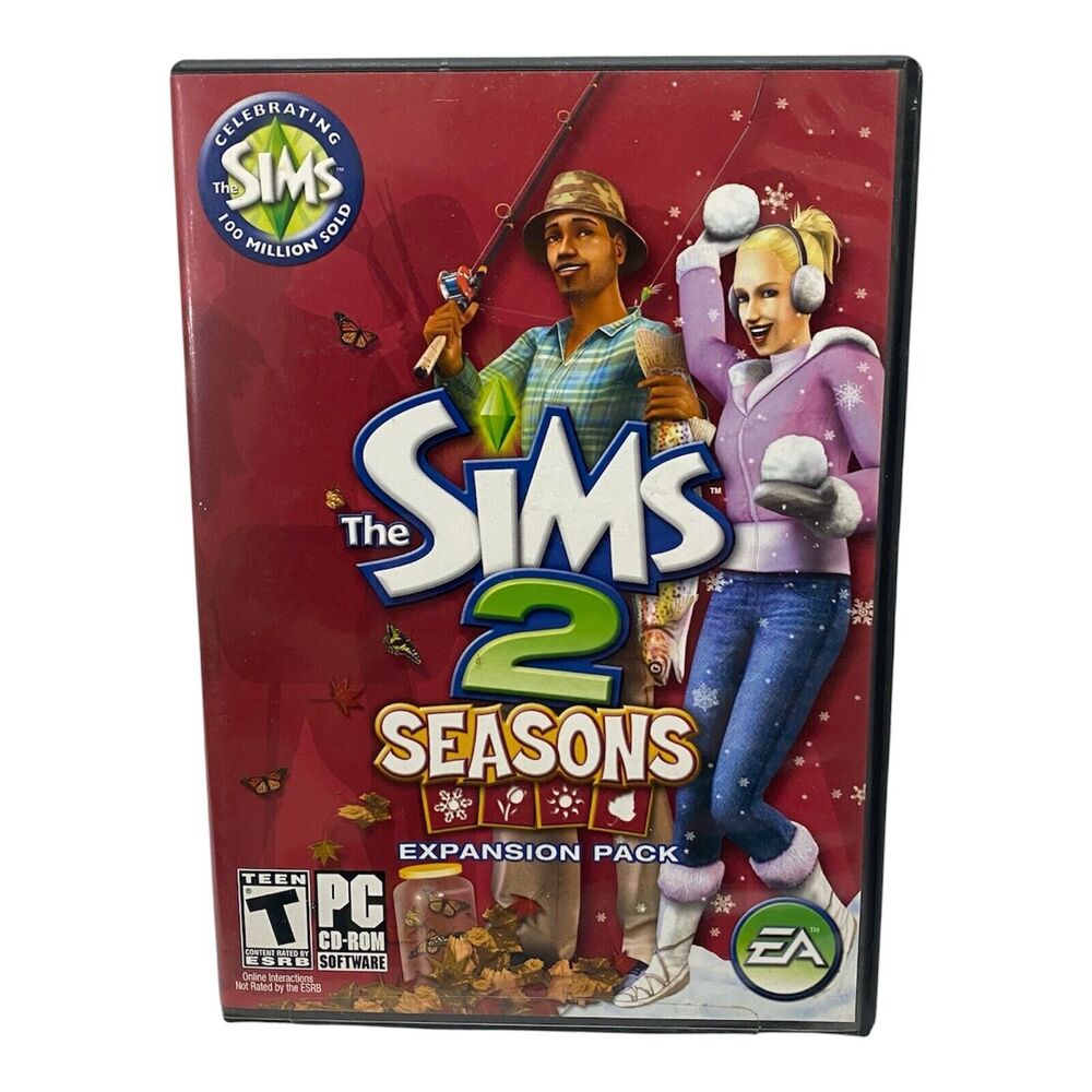 Sims 2 Seasons Video Game For PC 2007 Two Disk With Original Case and Booklet
